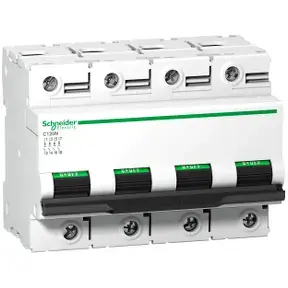 Schneider Electric C120N automātiskais slēdzis, 4P, 100A, 10kA, D raksturlīkne