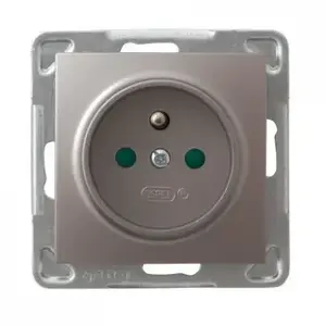 Ospel Impresja GP-1YZP/m/23 Single Socket-Outlet 16A Titanium IP20