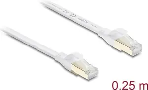 Плоский патч-корд Delock Cat.8.1 RJ45 U/FTP 40 Гбит/с 0,25 м белый