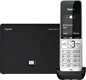 Gigaset BasicLine IP + COMFORT 500HX DECT bezvadu tālrunis ar zvanītāja ID, 300 ierakstu tālruņu grāmatu un TFT displeju