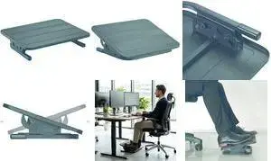 LogiLink EO0036 Adjustable Footrest, Black Plastic and Steel, Tiltable -20 to +20 Degrees