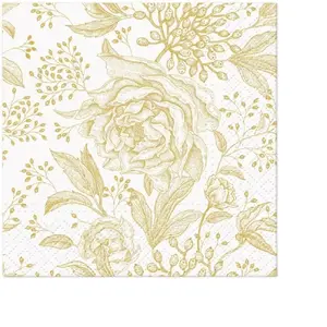 Paw Decor Collection Rose Peonies Paper Napkins 25x25 cm