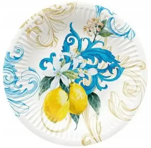 Paw Decor Collection Sicilian Floral Whimsy Paper Plates 18cm, 8 Pieces