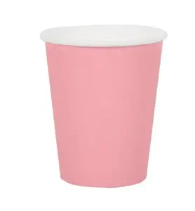 Paw Decor Collection Monocolor Light Pink Paper Cups 250ml, 8 Pieces
