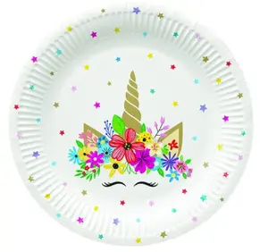 Paw Decor Collection Unicorn Party Paper Plates 23cm, 8 Pieces