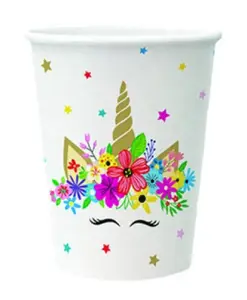 Paw Decor Collection Unicorn Party Paper Cups 250ml, 8 Pieces