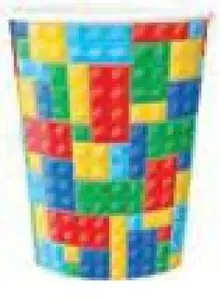Paw Decor Collection Colorful Bricks Paper Cups 250ml, 8 Pieces