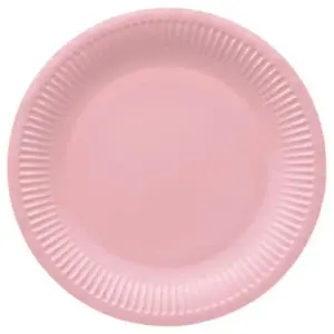 Paw Decor Collection Monocolor Light Pink Paper Plates 23cm, 8 Pieces