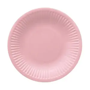 Paw Decor Collection Monocolor Light Pink Paper Plates 18cm, 8 Pieces