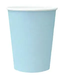 Paw Decor Collection vienkrāsainas gaiši zilas papīra glāzes 250ml, 8 gab.