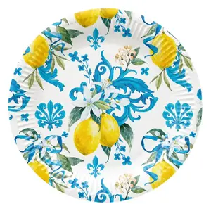 Paw Decor Collection Sicilian Floral Whimsy Paper Plates 23cm, 8 Pieces