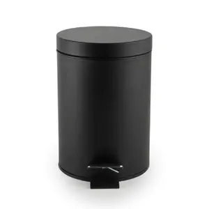 Beldray LA038098BPEU7 3 Litre Round Pedal Bin with Soft-Close Lid, Black