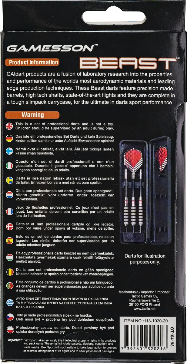 TACTIC Bex Sport Catdart Darts Steel Beast 20gr Photo 7