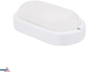BEMKO KANLO ovāls LED gaismeklis 8W 4000K 760lm IP54 balts ar mikroviļņu kustības sensoru