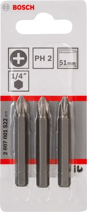 Bosch Extra Hard PH2 Screwdriver Bit Set (3 Pieces) Photo 2