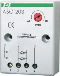 F&F ASO-203 Staircase Timer with Anti-Blocking 16A 0.5-10min 24V AC