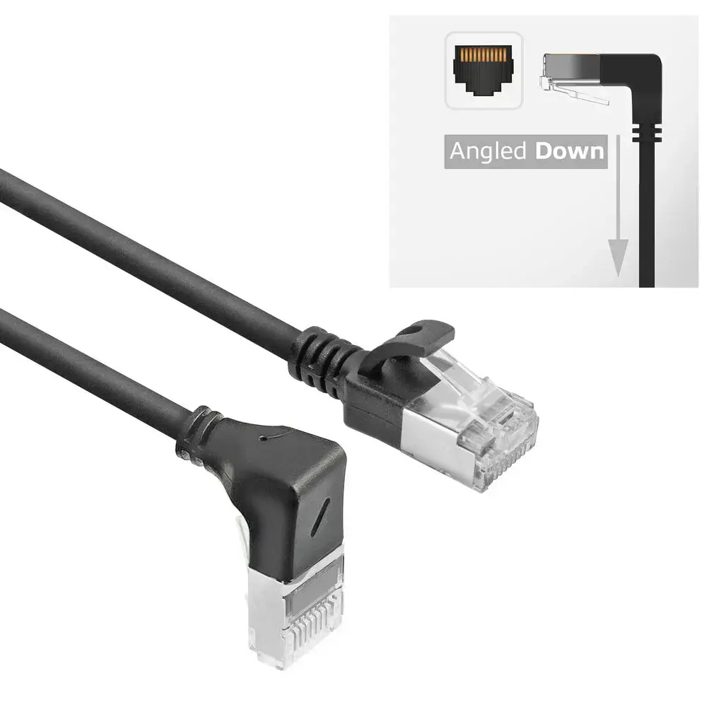Патч-корд ACT CAT6A U/FTP Slimline 1 м | RJ45 угловой Photo 2