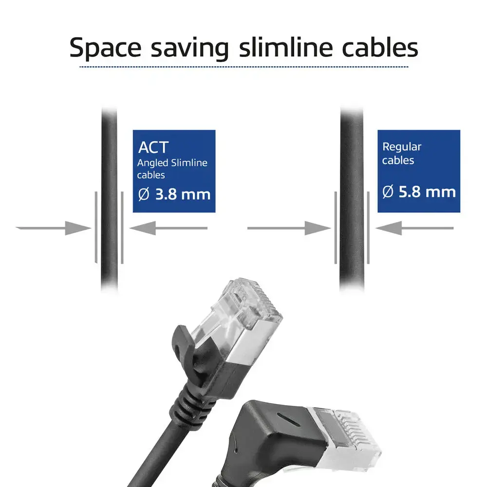 Патч-корд ACT CAT6A U/FTP Slimline 1 м | RJ45 угловой Photo 6