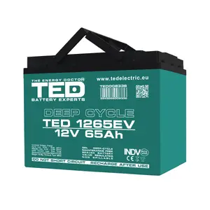TED CSB-1265 GEL Deep Cycle Battery 12V 65Ah