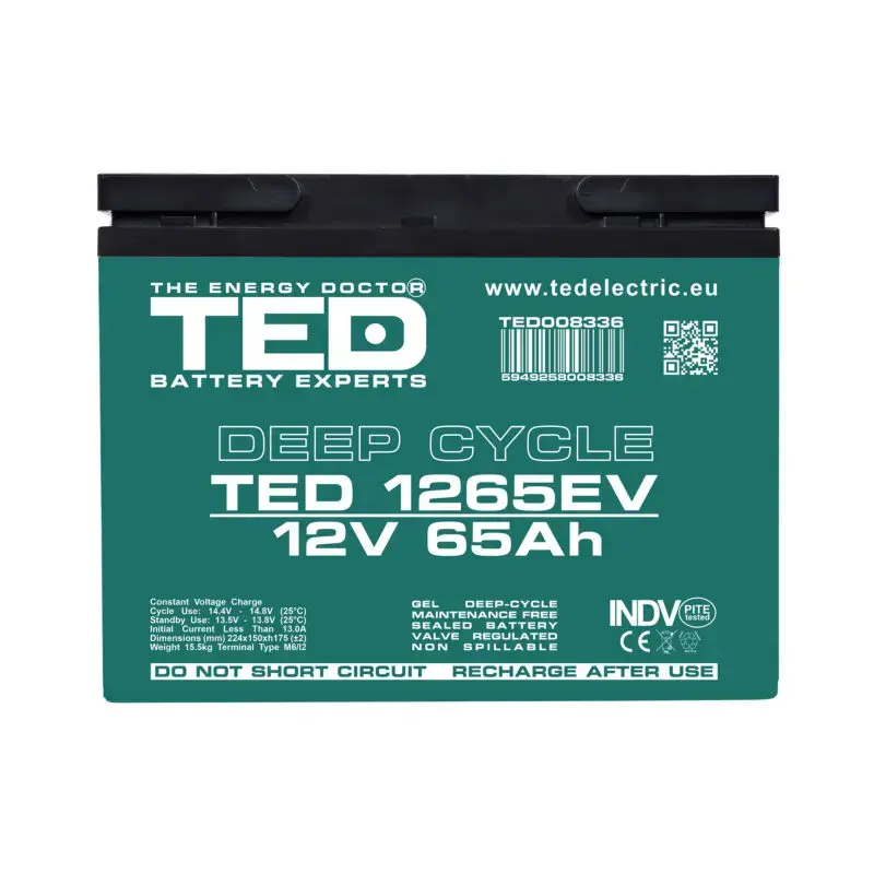 Гелевый аккумулятор TED CSB-1265 12В 65Ач Photo 3