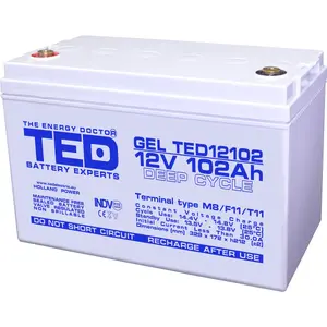 TED 12V 102Ah Deep Cycle GEL Battery with M8 Terminals
