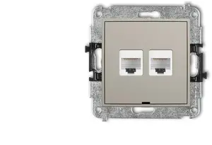 Karlik MINI Double Computer Socket Mechanism 2xRJ45 Cat 5e 8-pin Taupe