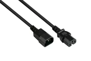 Alcasa P1450-S050 Power Cable 5 m C14 to C15 Connector Black