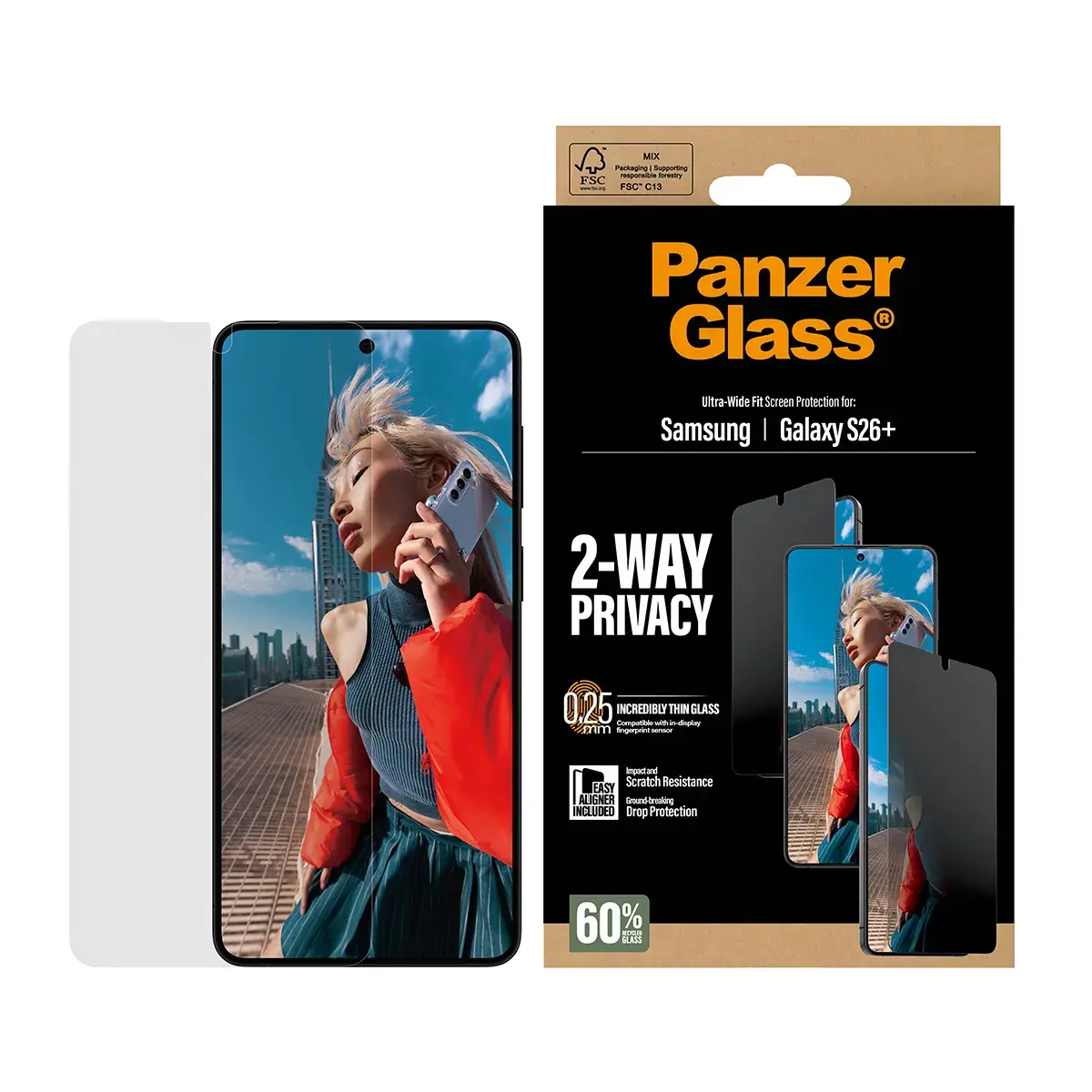 PanzerGlass 2-Way Privacy ekrāna aizsargstikls Samsung Galaxy S26+ Photo 2