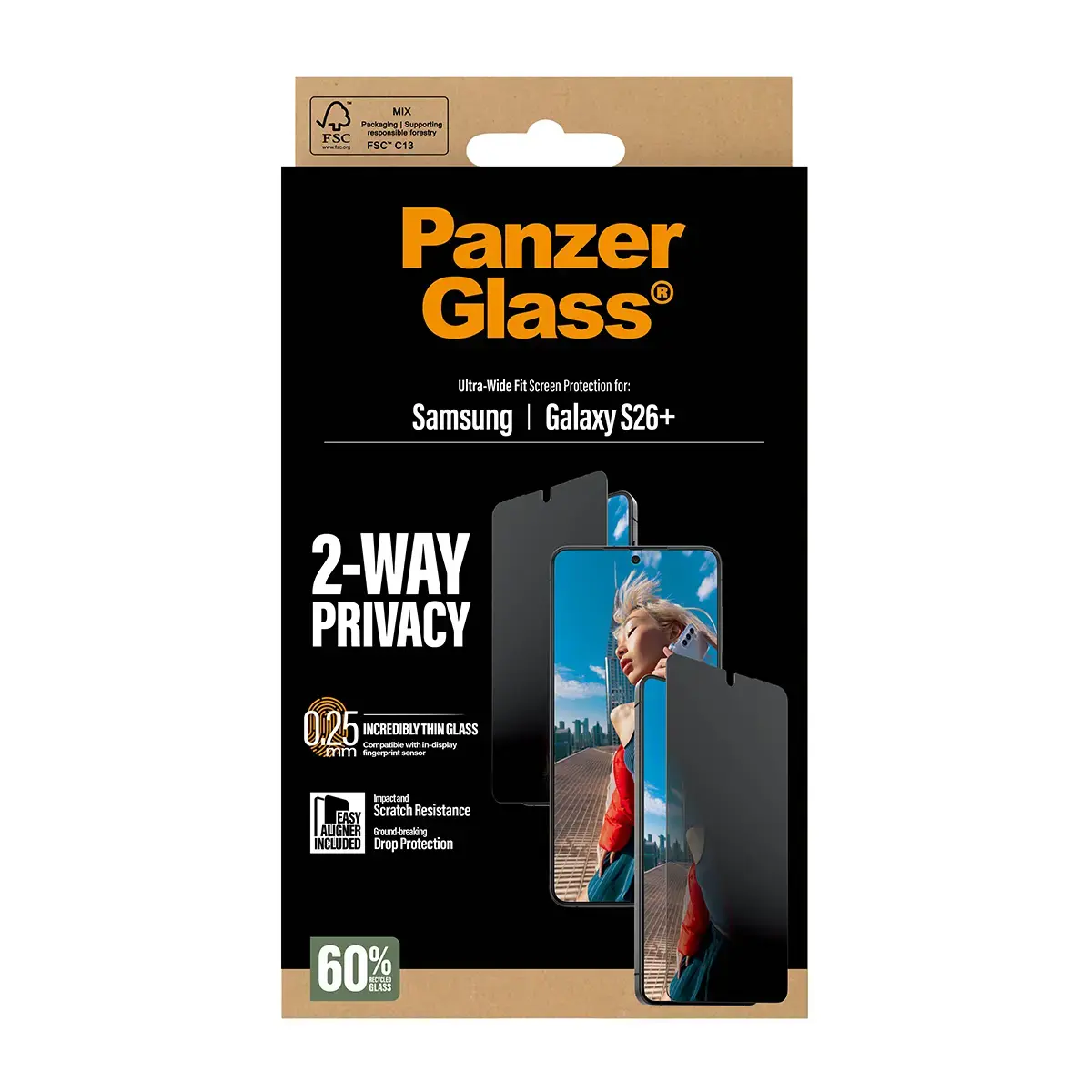 PanzerGlass 2-Way Privacy ekrāna aizsargstikls Samsung Galaxy S26+ Photo 3
