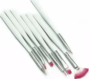 Alkotest SUNONE_SET Nail Art Brush Set, White, 7 Pieces