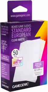 Gamegenic Board Game Sleeves Standard European 62x94 mm Clear Matte 50 Pack