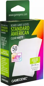 Gamegenic Standard American Board Game Sleeves 59x91 mm Clear Matte 50 Pack