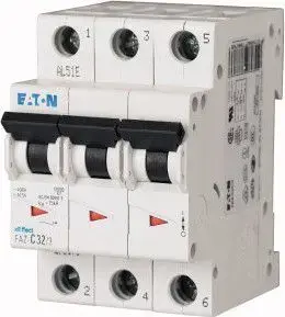 Eaton FAZ C8/3 Miniature Circuit Breaker, 3-Pole, 8A, 15kA, C-Curve