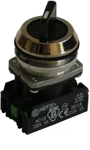 Promet 3-Position Selector Switch, 30mm Black Knob, 2NO Contacts, Maintained Action