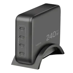 LogiLink PA0353 universāls USB-C GaN lādētājs 240W ar 4 pieslēgvietām