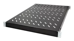 LogiLink SF1000B 19-inch Adjustable Rack Shelf, 1000mm Depth, Steel, Black