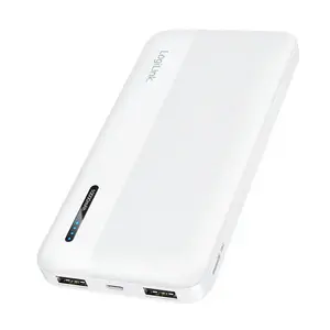 LogiLink PA0338WRF Power Bank 10000 mAh White with USB-A and USB-C Ports