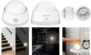 LogiLink LED Push Night Light with PIR Motion Sensor