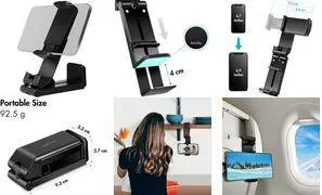 LogiLink AA0169 Universal Smartphone Holder, Foldable and Clampable, 360° Rotation, Black