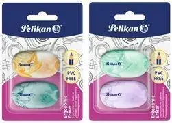 Pelikan Ergonomic Plastic Eraser, PVC-Free Thermoplastic, 2-Pack
