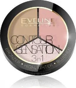 Eveline Contour Sensation 3-in-1 Contouring Palette, 1 Pink Beige