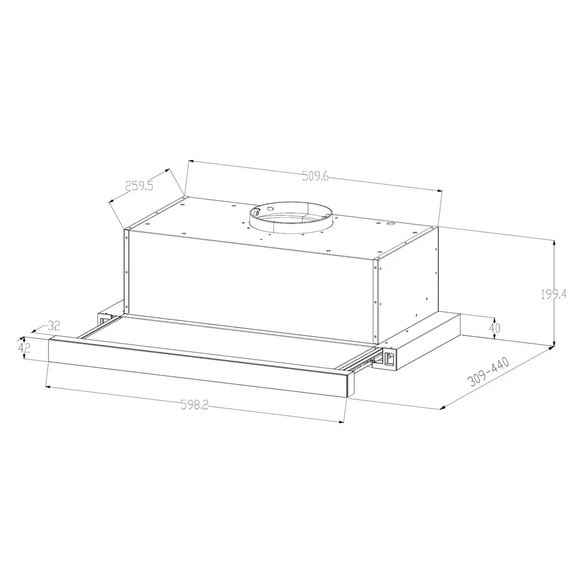 Kluge KLT6000X Telescopic Cooker Hood Photo 2