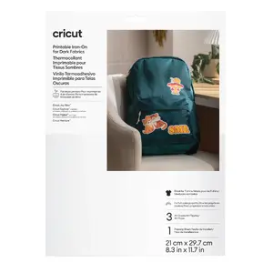 Cricut 2011838 Printable Iron-On Vinyl for Bright Fabric, A4