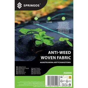 Springos AG0046 Anti-Weed Agricultural Fabric, 135 GSM, 1.6 x 50 m