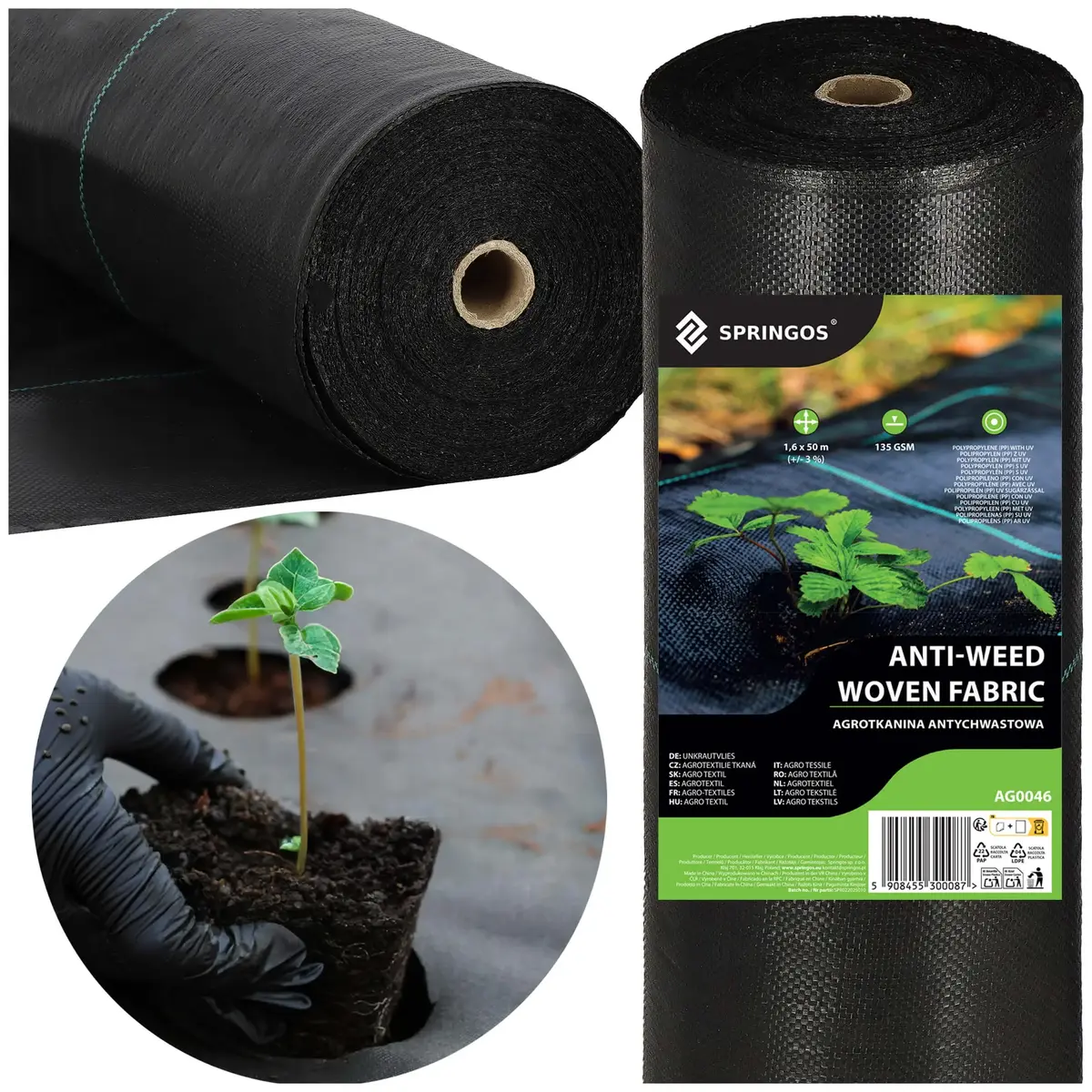 Springos AG0046 Anti-Weed Agricultural Fabric 1.6 x 50 m Photo 2