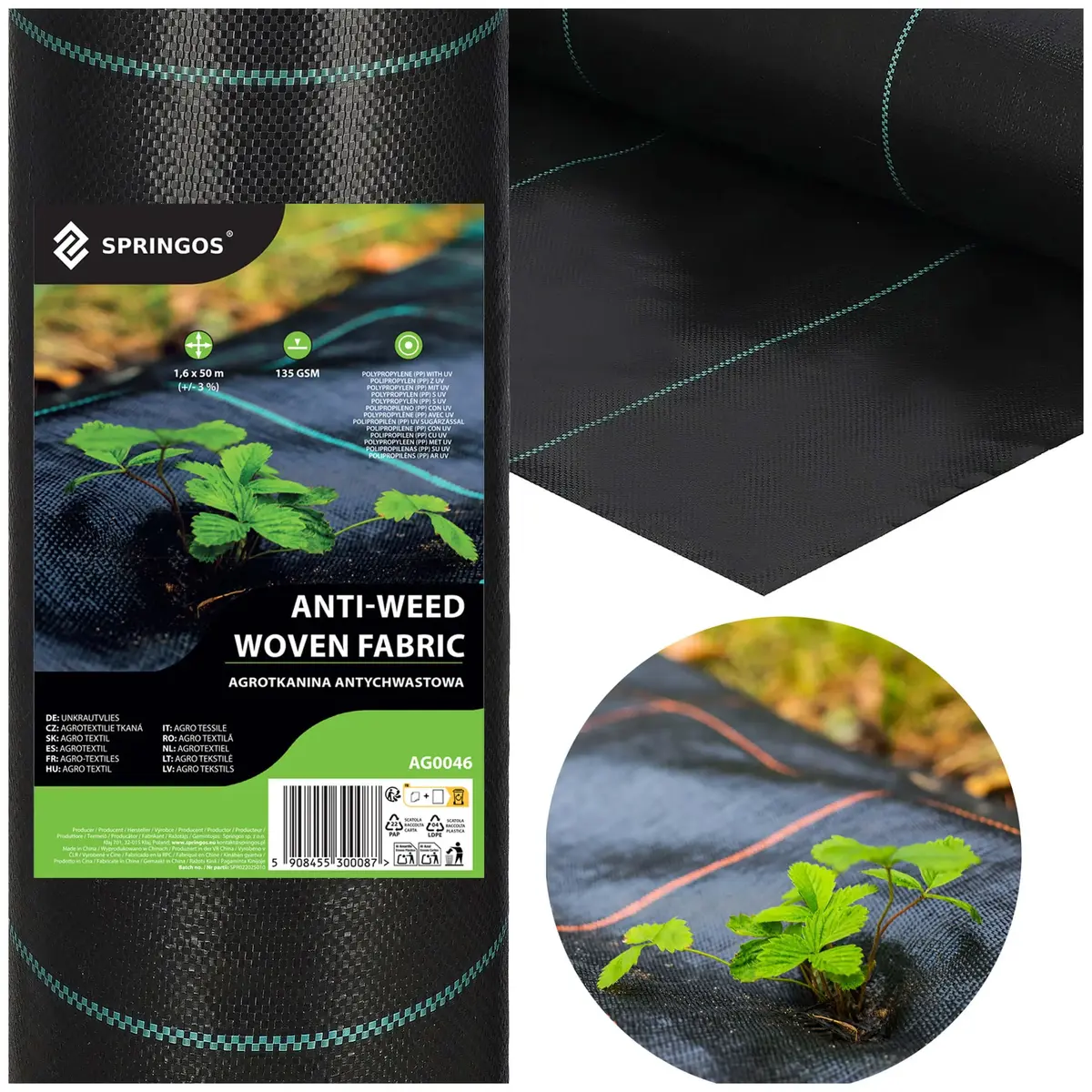 Springos AG0046 Anti-Weed Agricultural Fabric 1.6 x 50 m Photo 3