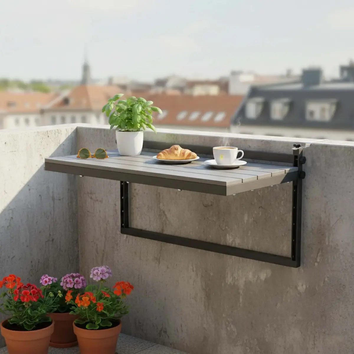 Springos GF0121 Folding Balcony Table Photo 3