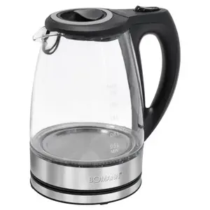 Bomann WKS 6032 G CB Electric Kettle 1.7 L 2200 W Glass and Stainless Steel