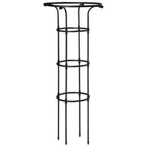 BESK Metal Plant Support for Indoor and Outdoor Plants, 125 cm Height, Black
