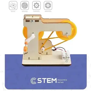 Extra Digital Wooden Assembly Kit Hand-Crank Power Generator STEM Educational Toy